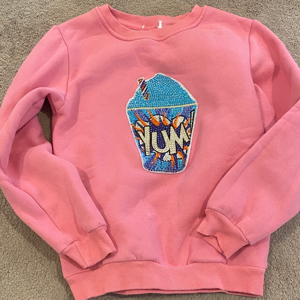 Lola & the Boys Sweatshirt with Sequin Drink Design